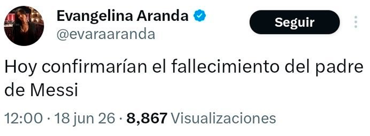 Una comunicadora libertaria y un periodista de ESPN instalaron el fake de la muerte de Jorge Messi una hora antes que Florencia Peña